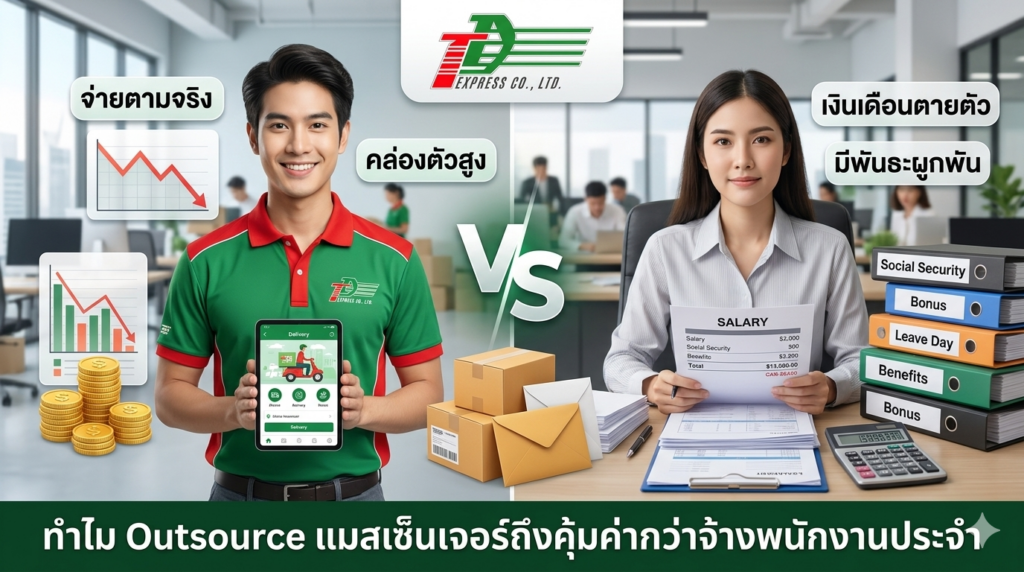 ทำไม Outsource แมสเซ็นเจอร์ถึงคุ้มค่ากว่าจ้างพนักงานประจำ