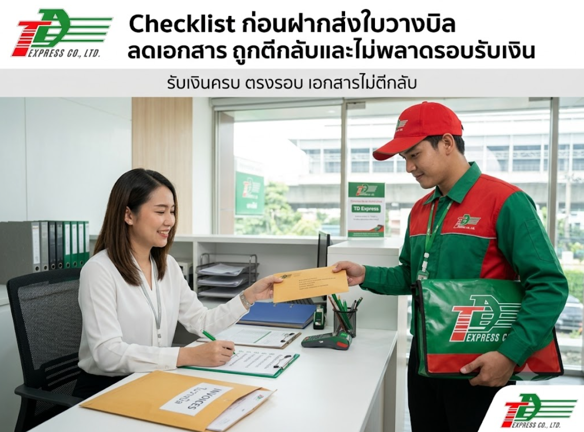 Checklist ก่อนฝากส่งใบวางบิล ลดเอกสารถูกตีกลับและไม่พลาดรอบรับเงิน